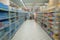 Supermarket store blur background