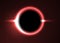 Supermassive Black Hole or Solar Eclipse. Red Deep Space. The Black Hole Destroys The Red Star. Vector Illustration