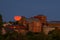 Supermoon of August over the old sugar factory in Pruszcz Gdanski. Poland