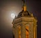 Supermoon behind the cathedral of Girona, Catalonia, Spain