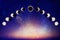 Supermoon lunar eclipse phases, Solar full eclipse, universe, cosmos background