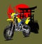 supermoto bike japanese moon background