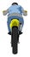 Supermoto motorcycle with rider back view isolated vector illustration