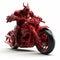 Supernatural Realism: Red Demon Riding Oversize Motorcycle