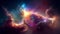 Supernova nebular explosion background showing the universe full of celestial stars in the night sky during a cosmic event in a