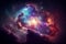 Supernova nebular explosion background showing the universe full of celestial stars in the night sky during a cosmic event in a