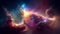 Supernova nebular explosion background showing the universe full of celestial stars in the night sky during a cosmic event in a