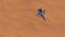 Supersonic Jet Aircraft High Altitude Above Sand Dunes Barren Desert