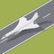 Supersonic passenger airliner isometric icon