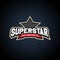 Superstar power full typography, t-shirt graphics. Awesome sport retro text emblem