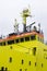 The superstructure and bridge of the Dutch fisheries+ research vessel Tridens berthed at Kennedy Wharf in the city of Cork