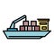 Supertanker icon color outline vector