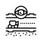 supervision and researching pipeline construction line icon vector illustration