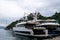 Superyachts moored in Portofino harbour, Italy