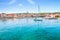 The Supetar harbor at sunny day on the Brac island, Croatia