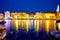 Supetar waterfront evening view from sea