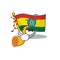 Supper cool flag ethiopia cartoon character performance with trumpet