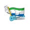 Supper cool flag sierra leone cartoon character performance with guitar