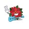 Supper cool flower poinsettia cartoon character performance With guitar