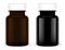 Supplement Pill Bottle. Black Plastic Medical Set