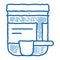 Supplements Bottle And Scoop doodle icon hand drawn illustration