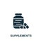 Supplements icon. Monochrome simple Healthy Lifestyle icon for templates, web design and infographics