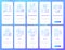 Supply chain priorities blue gradient onboarding mobile app screen set