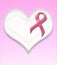 Support breast cancer pink ribbon pin on heart