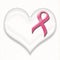 Support breast cancer pink ribbon pin on heart