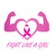 Support for breast cancer sufferers- Pink ribbon with quote