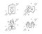 Support consultant, Thumb down and Support chat icons set. Safe time sign. Vector