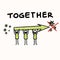 Support each other corona virus covid 19 stickman infographic. Considerate community help graphic clip art.Worl wide viral