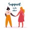 Support each other, Two girl power women feminist