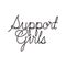 Support girl label isolated icon