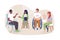 Support group for disabled patients 2D vector isolated illustration