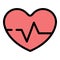 Support heart icon color outline vector