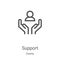 support icon vector from charity collection. Thin line support outline icon vector illustration. Linear symbol for use on web and