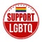 Support LGBTQ sign or stamp