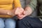 Support In Marriage. Closeup Shot Of Man And Woman Holding Hands Together