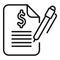 Support money paper icon outline vector. Grant pandemic