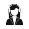 Support phone operator in headset icon