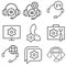 Support service icon vector set. hotline customer advic illustration sign collection. call center help symbol.