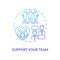 Support team blue gradient concept icon