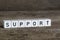 Support, written in cubes