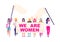 Supporting women movement flat concept vector illustration