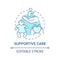 Supportive care blue concept icon