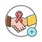 supportive dermato-oncology program color icon vector illustration