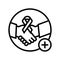 supportive dermato-oncology program line icon vector illustration