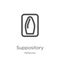 suppository icon vector from medicines collection. Thin line suppository outline icon vector illustration. Outline, thin line
