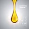 Supreme collagen oil drop serum. Shining golden essence droplet cosmetic design